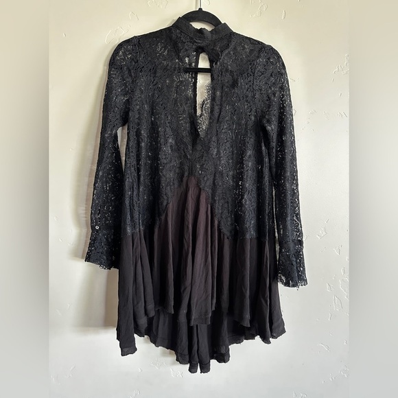 Free People Secret Origins Pieced Lace Tunic black size XS - Picture 5 of 13